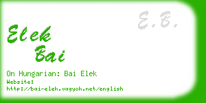 elek bai business card